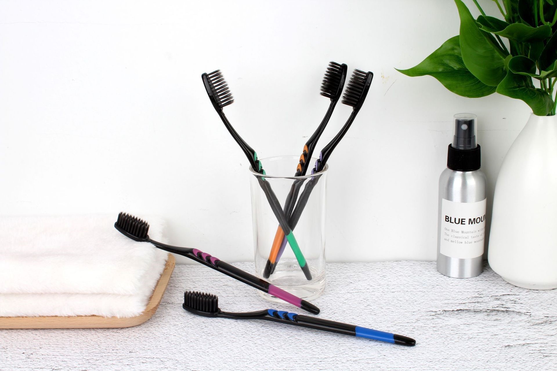 Bamboo Toothbrush Set - 1 stuks bamboe-houtskool tandenborstel met zachte