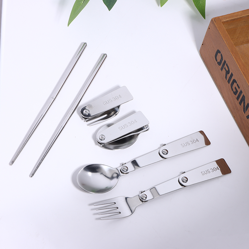 Bamboo Cutlery Travel - 1Pc/3 Stuks Roestvrijstalen Lepel Vork Eetstokje