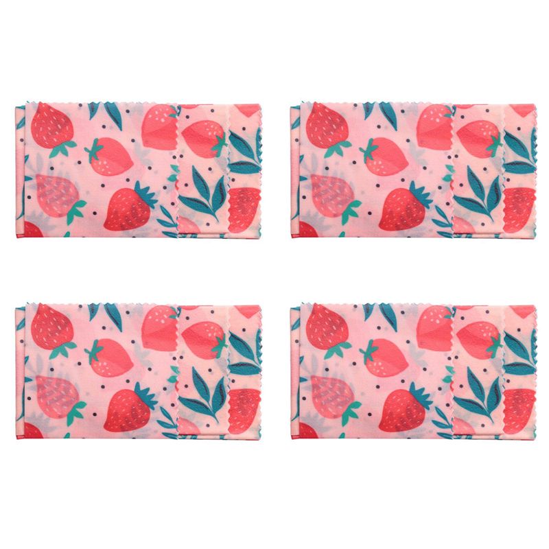 Beeswax Wrap Reusable - B62B-4Set Herbruikbare bijenwaskleding, voedselvershoudbaar zakje, deksel,