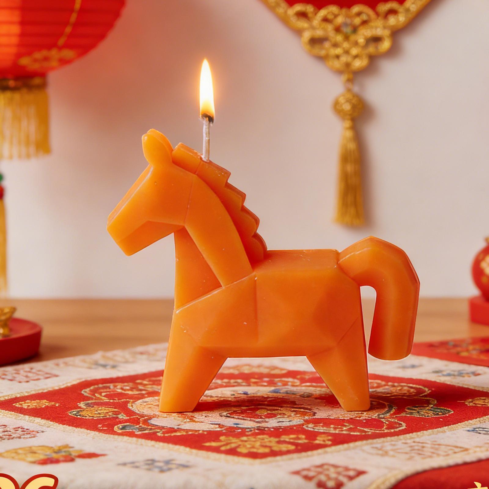 Beeswax Wrap Reusable - Paardenvormige geurkaars Traditionele veelbelovende paardendecoratie Geurkaars