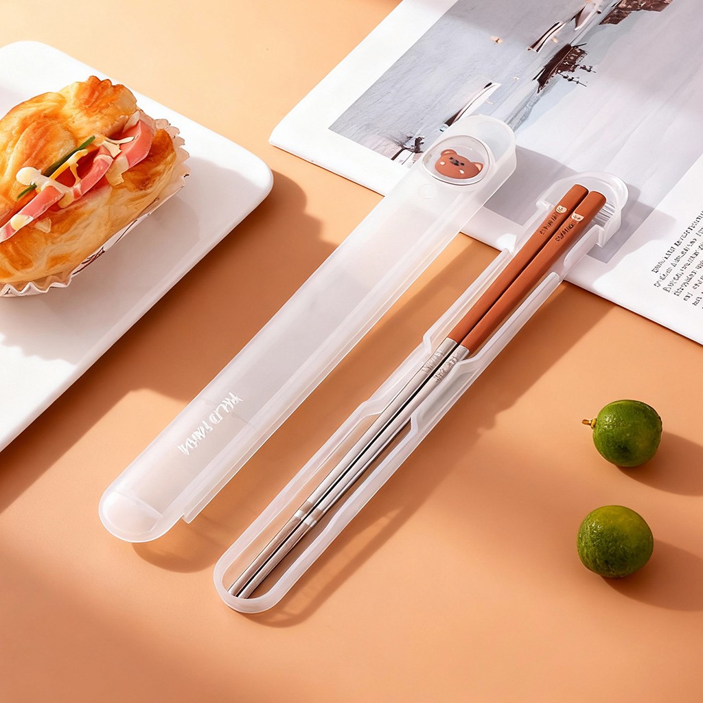 Bamboo Cutlery Travel - 1 paar draagbare eetstokjes 316 roestvrij