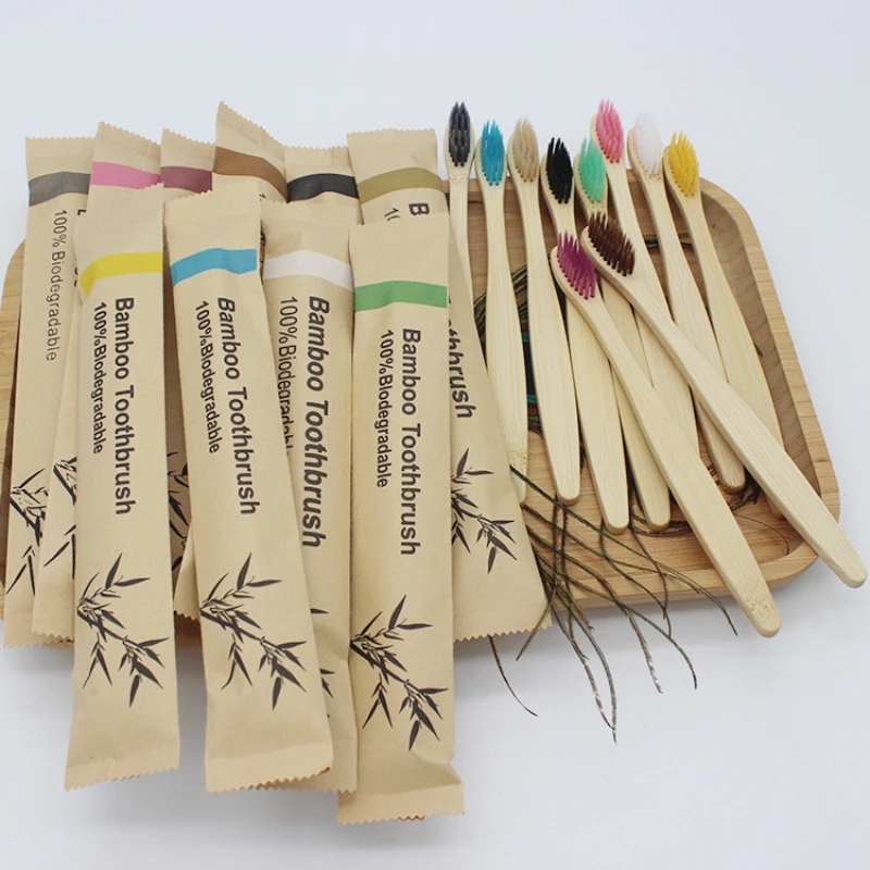 Bamboo Toothbrush Set - Bamboe Tandenborstels 100Pcs Eco-Vriendelijke Resutable Tandenborstel