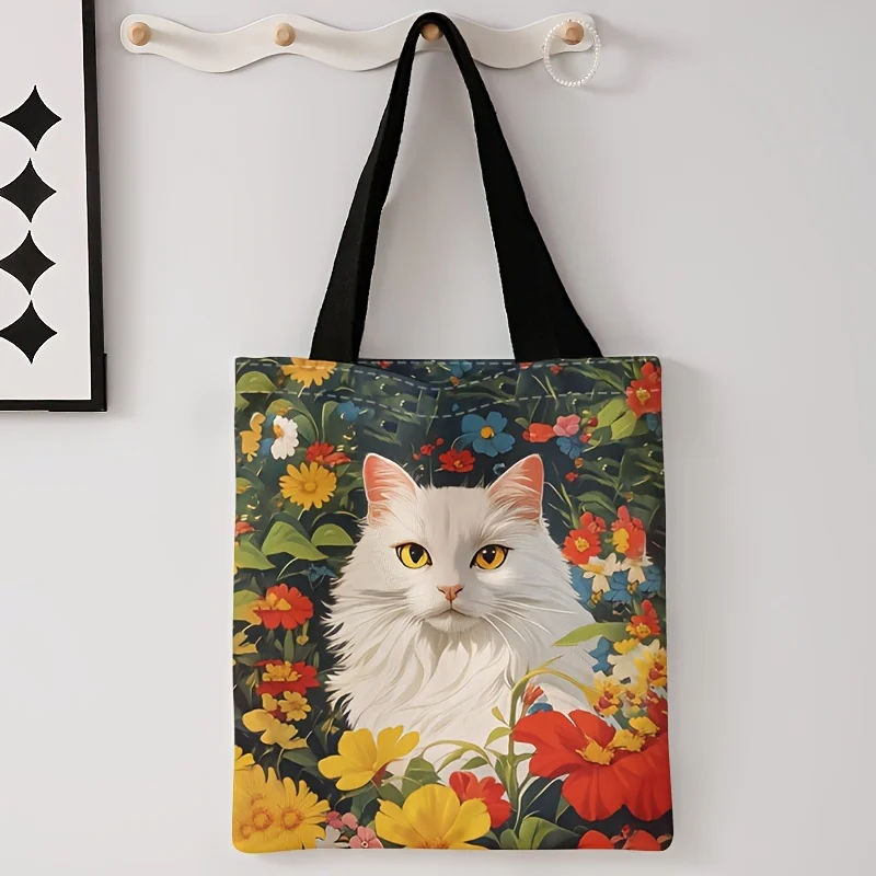 Linen Bag Bulk - Damesmode draagtas met schattige witte kat