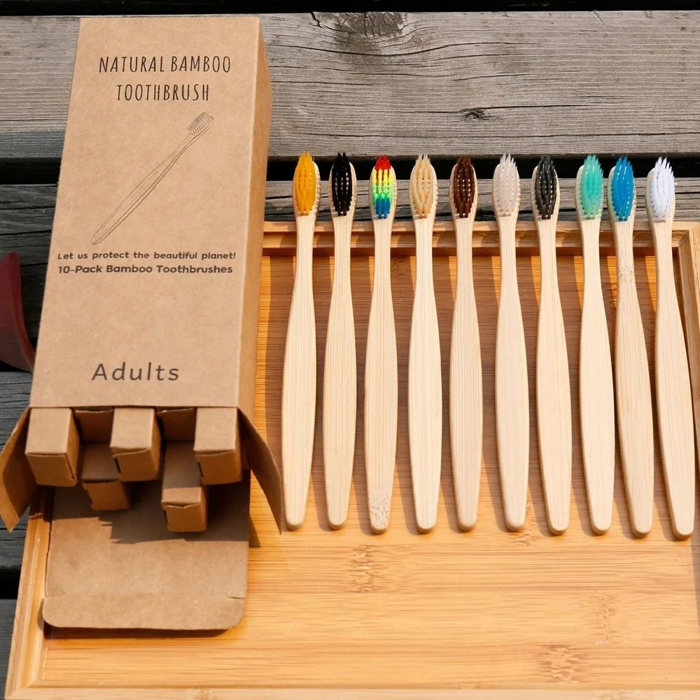 10 STKS Kleurrijke Natuurlijke - Bamboo Toothbrush Set recensie en prijs