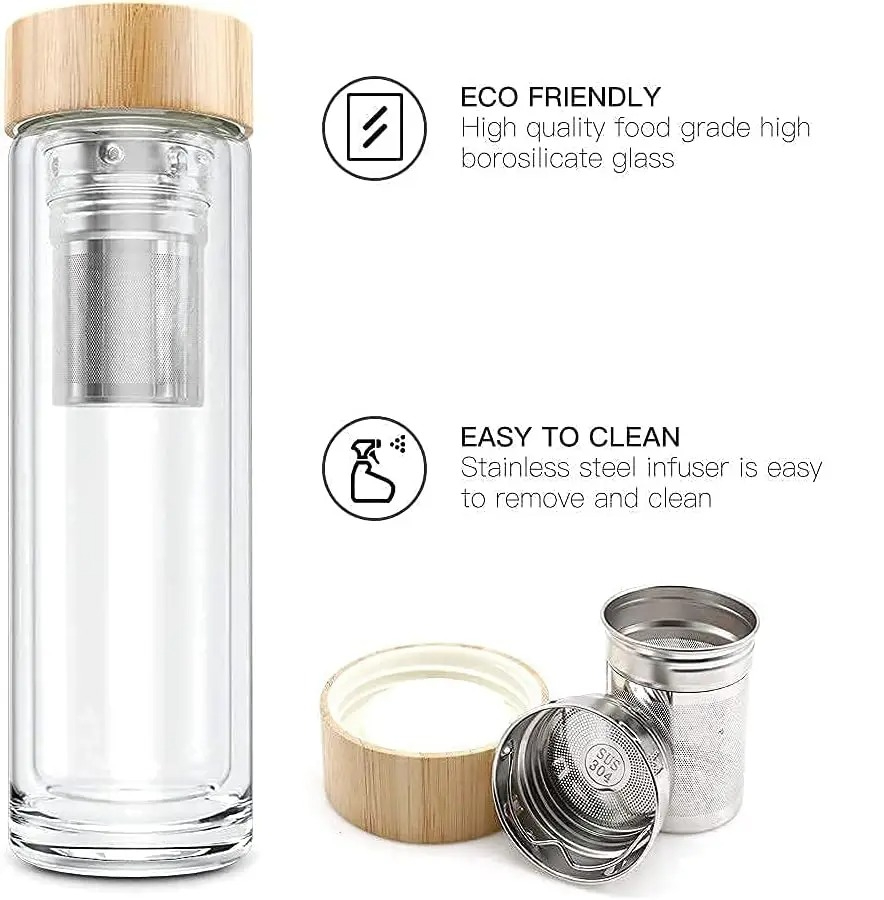 300/400/500ml dubbelwandige gl - Bamboo Cutlery Travel recensie en prijs