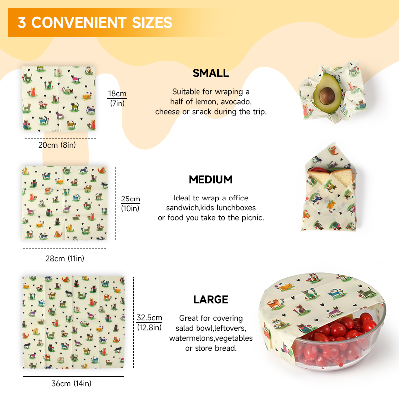 6 pakjes (2S. 2M, 2L) Herbruik - Beeswax Wrap Reusable recensie en prijs