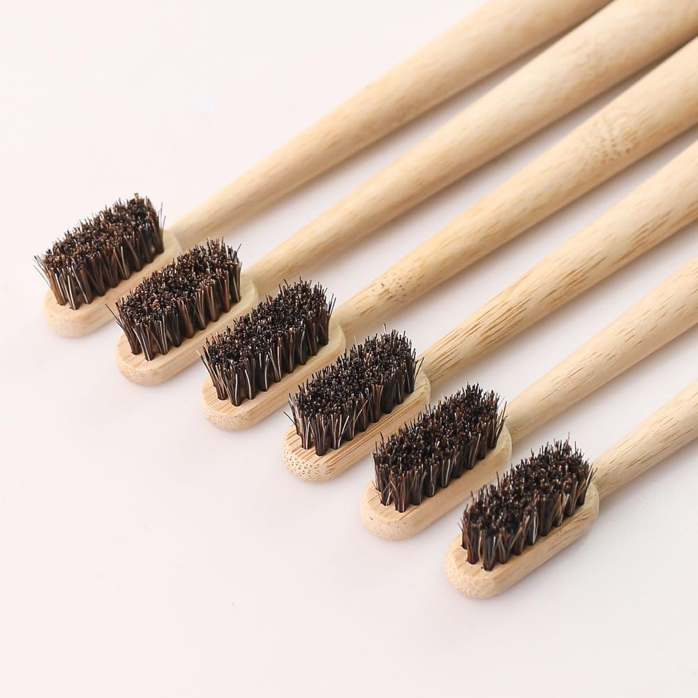 5 stuks paardenhaar bamboe tan - Bamboo Toothbrush Set recensie en prijs