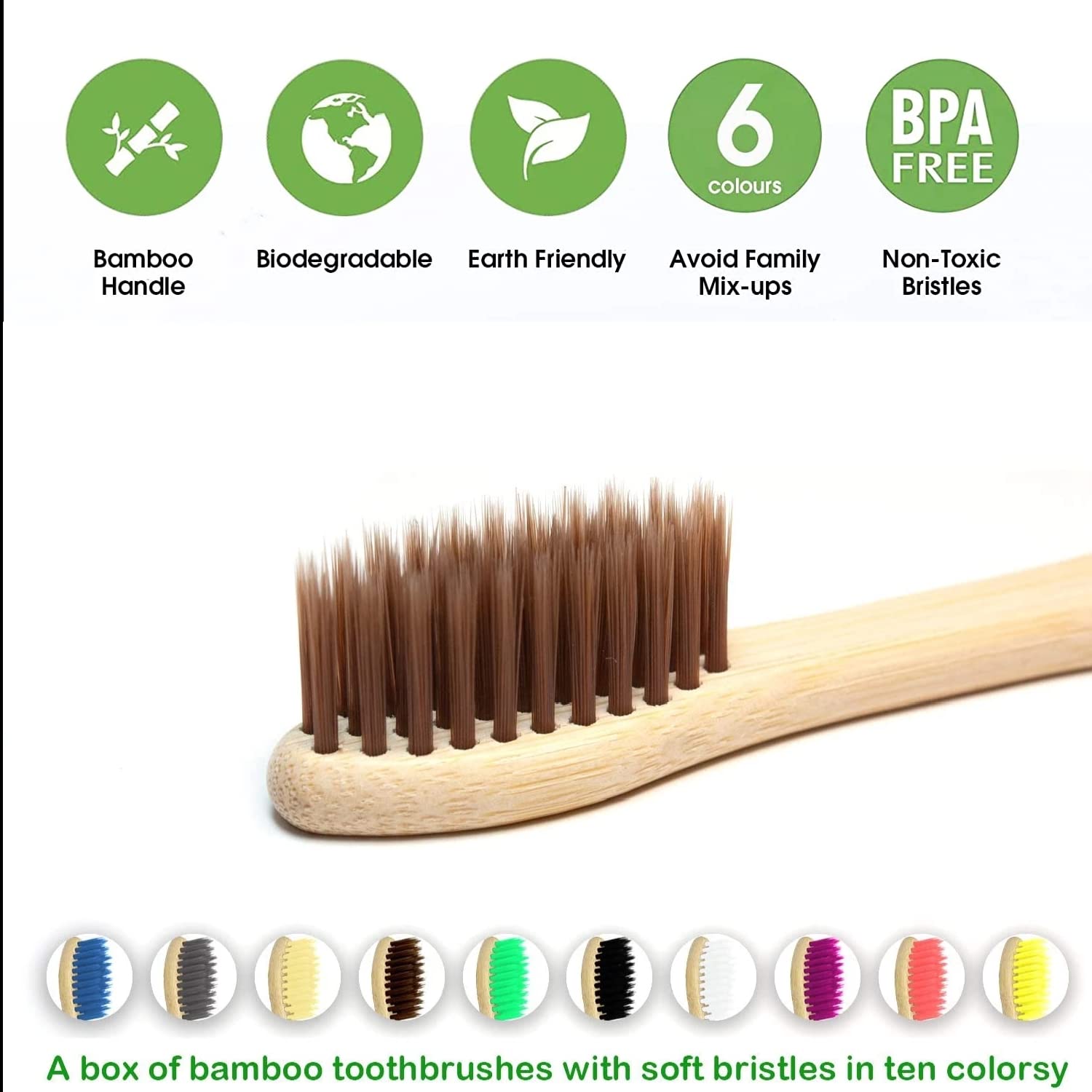 10-pack natuurlijke bamboe tan - Bamboo Toothbrush Set recensie en prijs