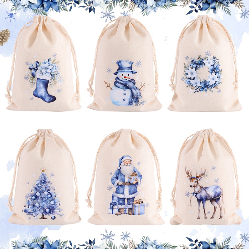 6 Stuks Kerst Linnen Katoenen  - Linen Bag Bulk recensie en prijs